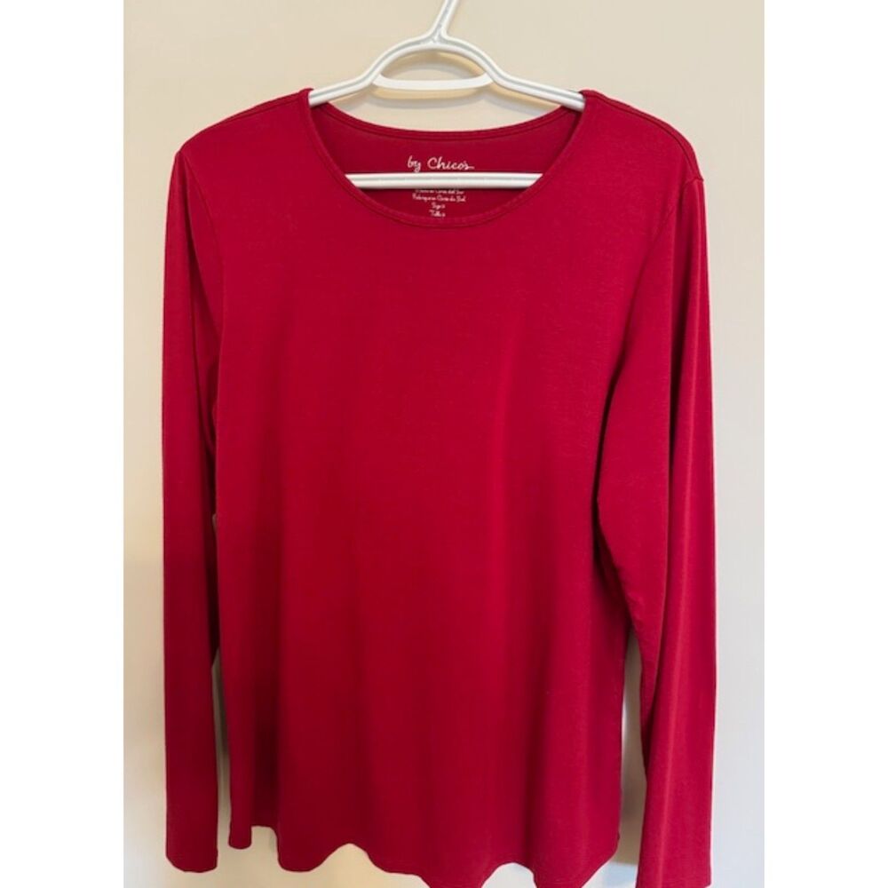 Chico's long sleeve red top - size 2